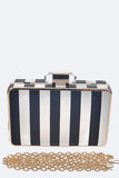 Striped Box Clutch