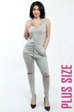 Hooded Short-sleeve Jumpsuit