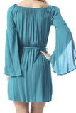 Bare Shoulder Turquoise Dress