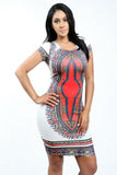 Print Bodycon Dress (Plus Sizes Available)