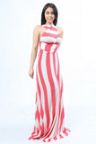 Wrap Around Dress (Striped Coral)