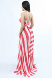 Wrap Around Dress (Striped Coral)