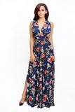 Wrap Around Dress (Floral Navy)