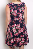 Floral Print Flare Dress (Plus Size)