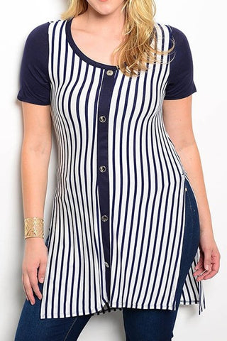 Pinstripe Tunic (Plus Size)