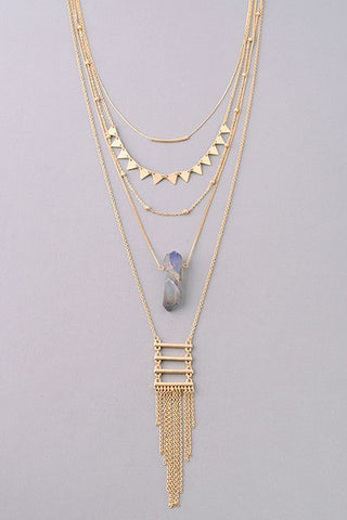 Gold Necklace with Stone