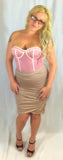 TUBE BODYDRESS COLOR CONTRAST (PINK)