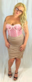 TUBE BODYDRESS COLOR CONTRAST (PINK)