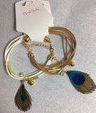 Faux Suede Feather Bracelet