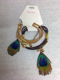 Faux Suede Feather Bracelet