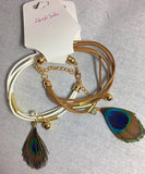 Faux Suede Feather Bracelet