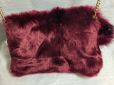 Medium Fluffy Bag with Faux Gold Chain