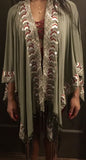 Aztec Embroider Olive Poncho