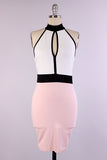 Color Block Halter Bodycon