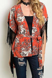 Floral Kimona with Waist-Tie