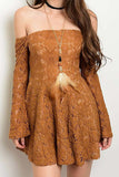 Bare Shoulder Lace Dress